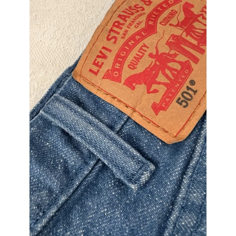 2015 Levis 501 Jeans White Oak Cone Mills Denim Neppy Sailor Blue 42x30 (40x28.5